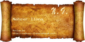 Nehrer Ilona névjegykártya